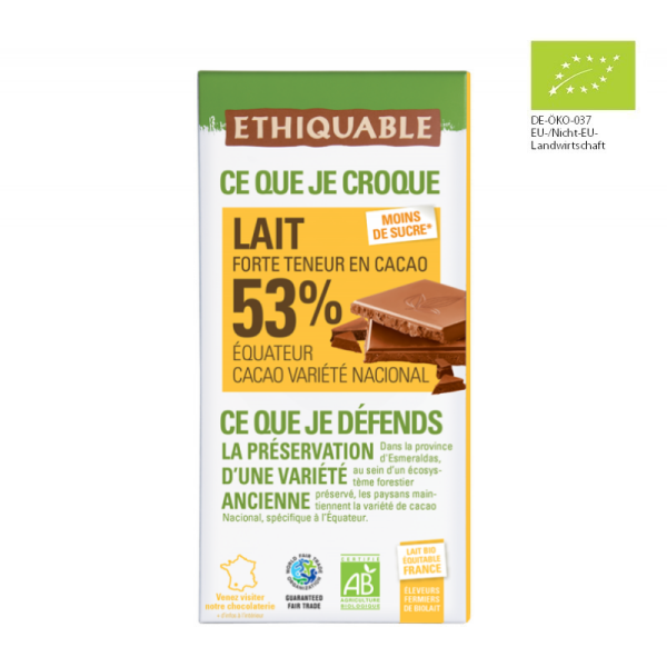 Vollmilchschokolade 53% Kakao (bio), 100g