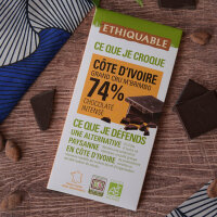 Noir-Schokolade 74% Elfenbeinküste (bio), 100g