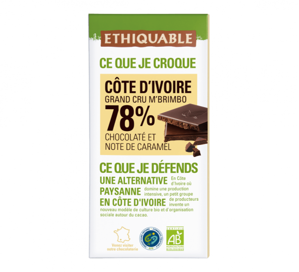 Noir-Schokolade 78% Elfenbeinküste (bio), 100g